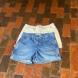 2 pair Shorts size 6 Polo khaki and Tommy Hilfiger blue jean